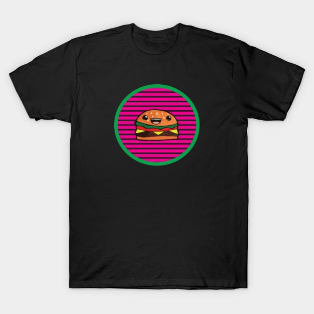 Cartoon Burger Summer Fun T-Shirt by spiralrewind